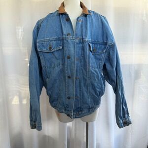 Vintage Dash Lifes Adventures Mens XL Denim Jacket Trucker Utility Western